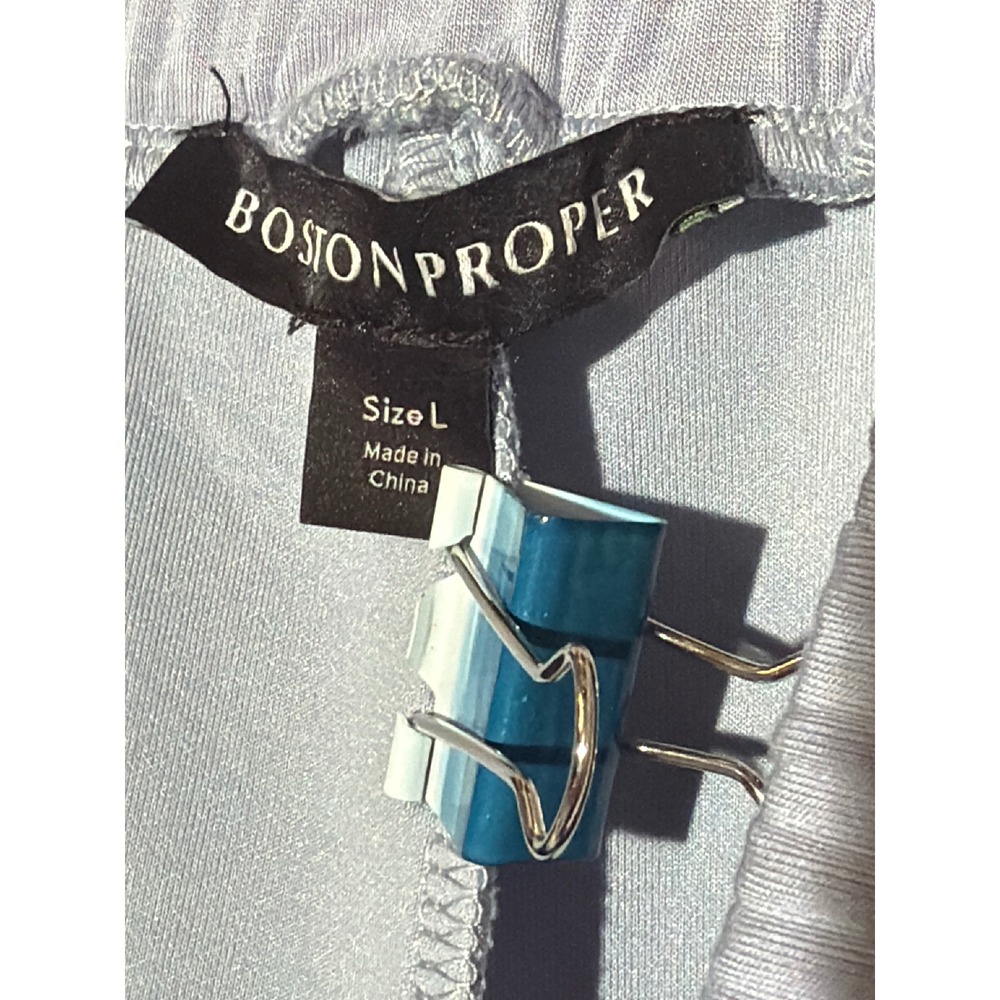 Boston Proper Soft Wide Leg Pants w/ Studded, Blue Crystal Rhinestone Size 10 - Picture 6 of 6